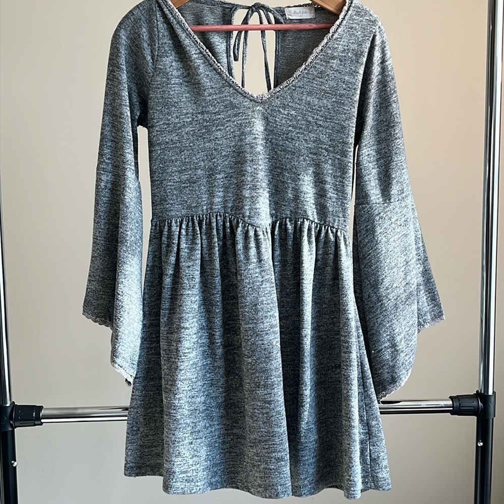 Altar’d State Barling Knit Sweater Dress Gray Wide Sleeves women’s Size M